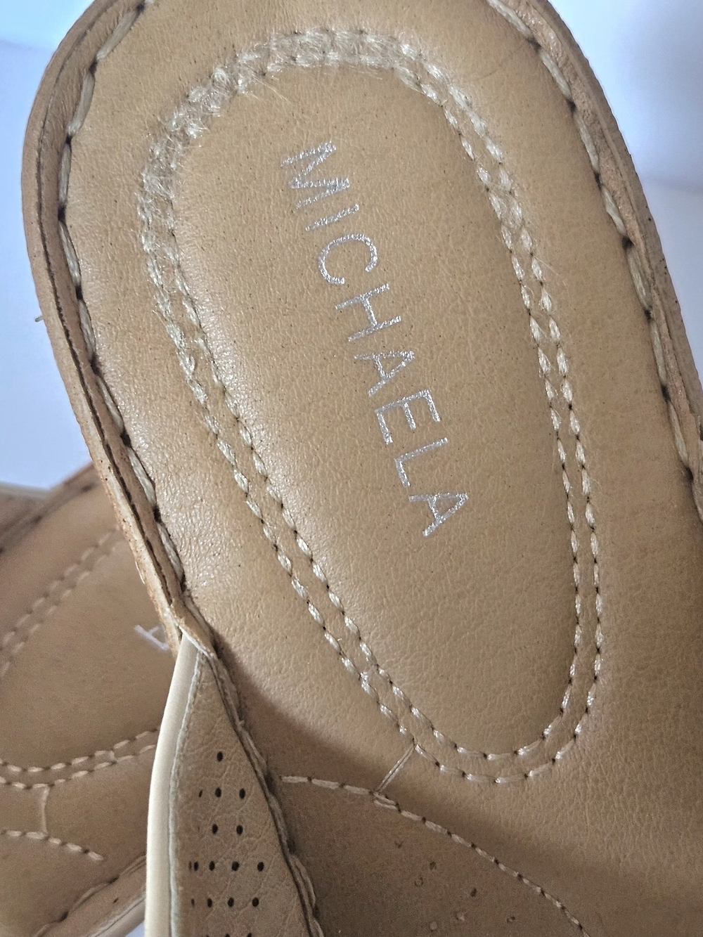 MICHAELA Women's Comfort Wedge Sandals Mules Colorblock Red Cream Size EU 40 - Picture 4 of 13